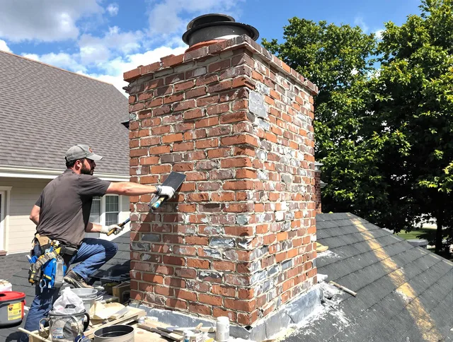 Completed chimney rebuild by Wilmington Chimney Sweep in Wilmington, MA