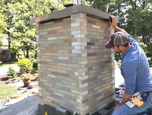 Wilmington Chimney Sweep completing a modern chimney remodel in Wilmington, MA