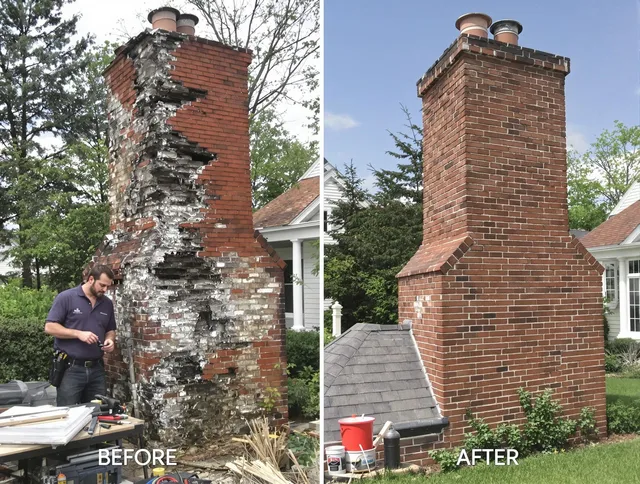 Wilmington Chimney Sweep performing a full chimney restoration in Wilmington, MA