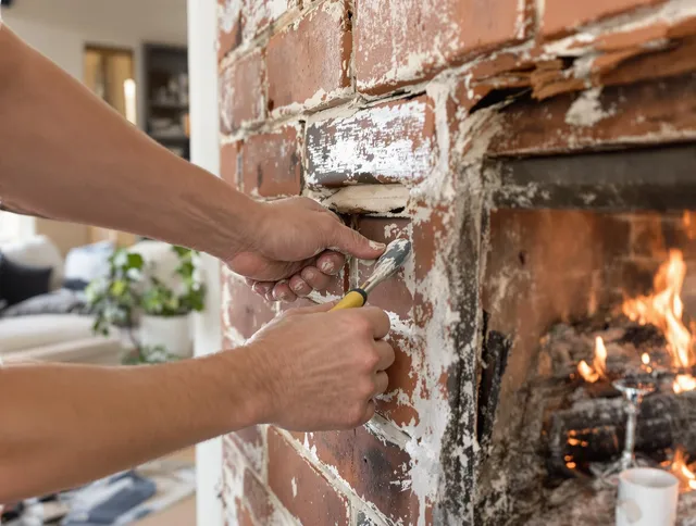 Routine fireplace repair by Wilmington Chimney Sweep in Wilmington, MA